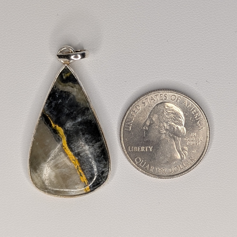Bumblebee Jasper Pendant S925 Sterling Silver - Picture 2 of 3